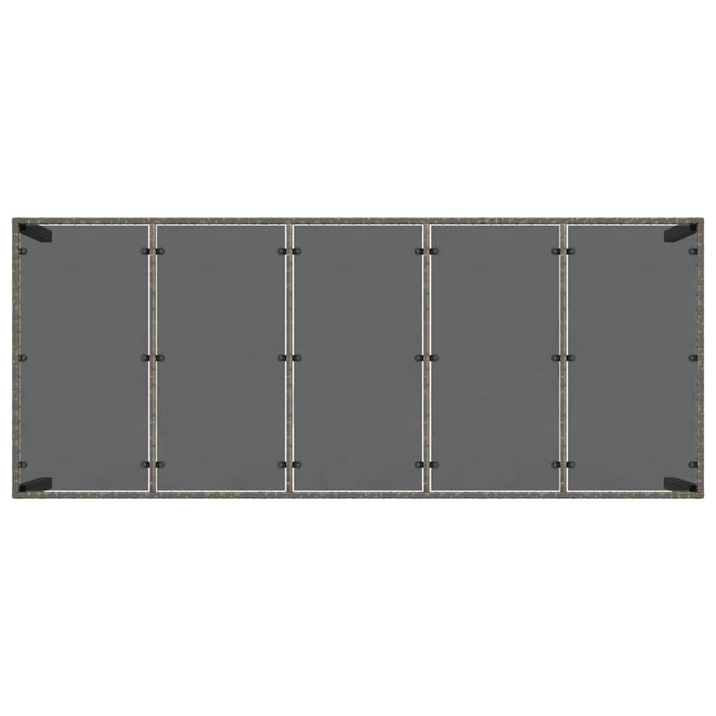 Garten Essgruppe 11 pcs Grau Poly Rattan