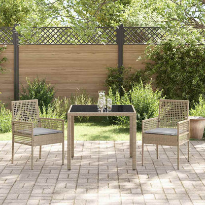 Garten Essgruppe 3 pcs Beige Poly Rattan
