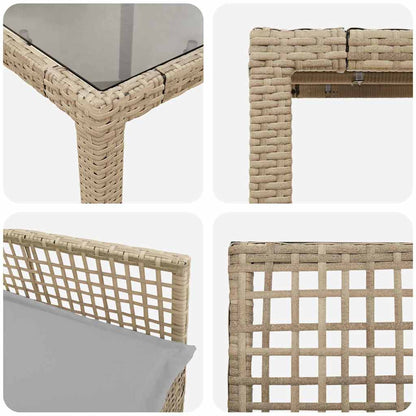 Garten Essgruppe 7 pcs Beige Poly Rattan