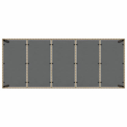 Garten Essgruppe 9 pcs Beige Poly Rattan