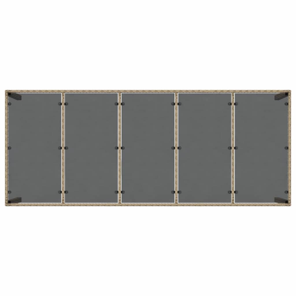 Garten Essgruppe 11 pcs Beige Poly Rattan
