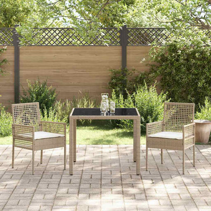Garten Essgruppe 3 pcs Beige Poly Rattan