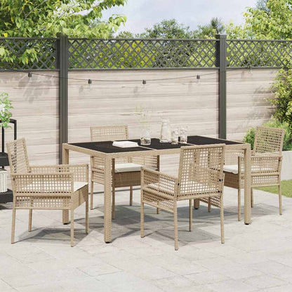 Garten Essgruppe 5 pcs Beige Poly Rattan