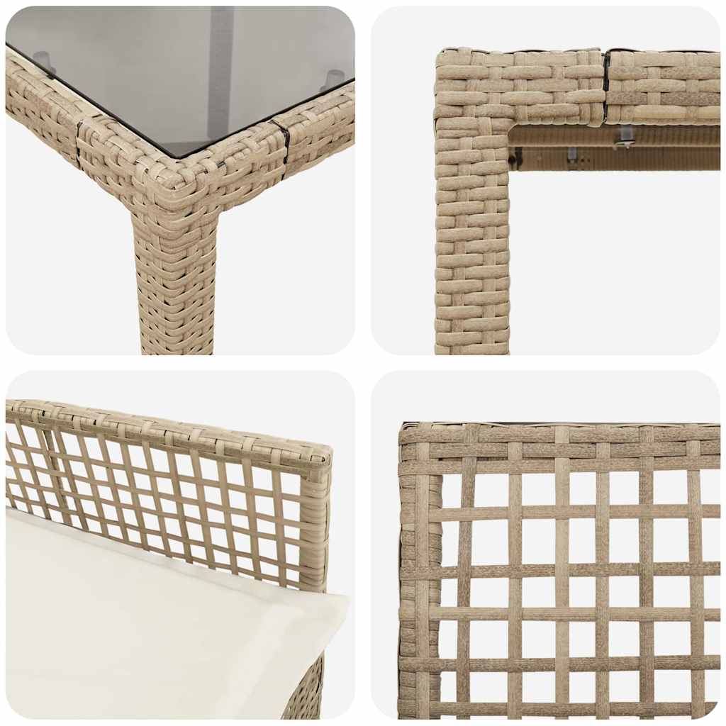 Garten Essgruppe 9 pcs Beige PE Rattan