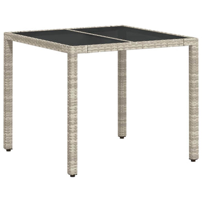 Garten Essgruppe 3 pcs Hellgrau Poly Rattan