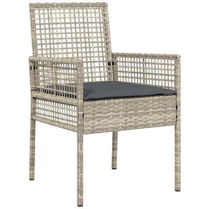 Garten Essgruppe 3 pcs Hellgrau Poly Rattan