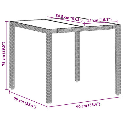 Garten Essgruppe 3 pcs Hellgrau Poly Rattan