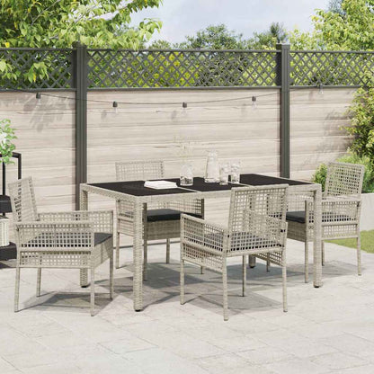 Garten Essgruppe 5 pcs Hellgrau Poly Rattan