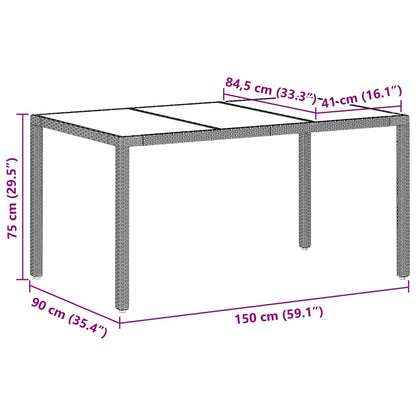 Garten Essgruppe 5 pcs Hellgrau Poly Rattan