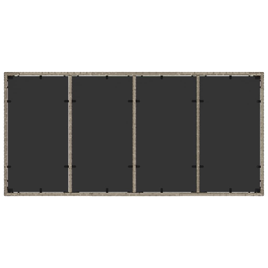 Garten Essgruppe 9 pcs Hellgrau Poly Rattan