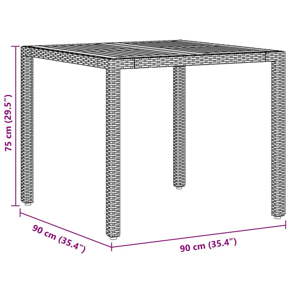 Garten Essgruppe 5 pcs Schwarz Poly Rattan