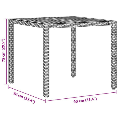 Garten Essgruppe 5 pcs Schwarz Poly Rattan