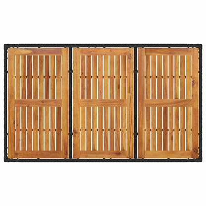 Garten Essgruppe 5 pcs Schwarz Poly Rattan