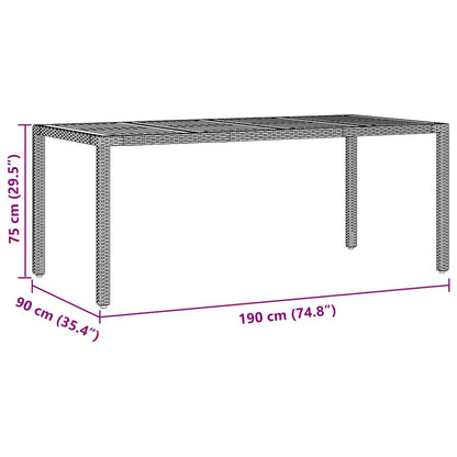 Garten Essgruppe 7 pcs Schwarz Poly Rattan