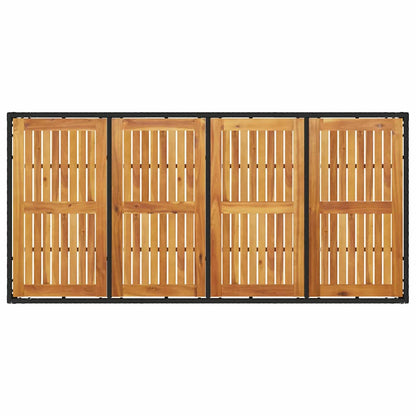 Garten Essgruppe 7 pcs Schwarz Poly Rattan