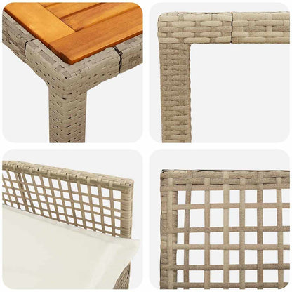 Garten Essgruppe 3 pcs Beige Poly Rattan
