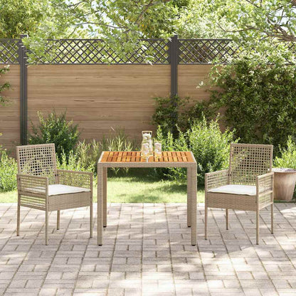 Garten Essgruppe 3 pcs Beige Poly Rattan