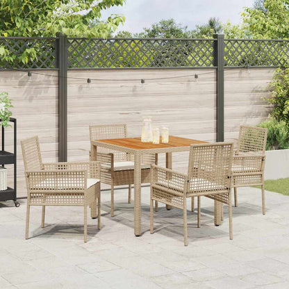 Garten Essgruppe 5 pcs Beige Poly Rattan