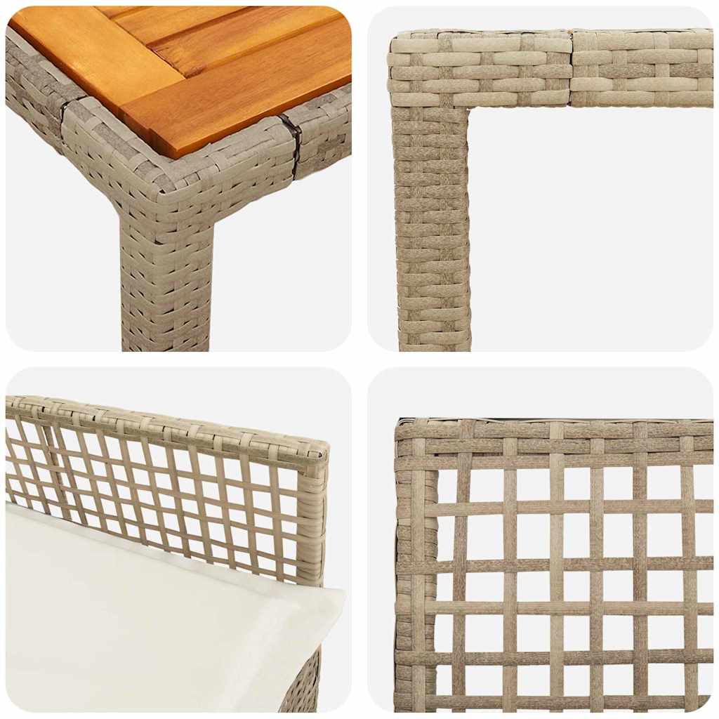 Garten Essgruppe 5 pcs Beige Poly Rattan