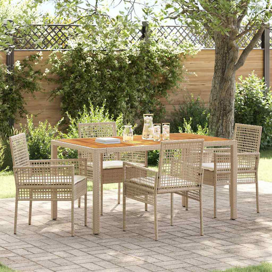 Garten Essgruppe 5 pcs Beige Poly Rattan