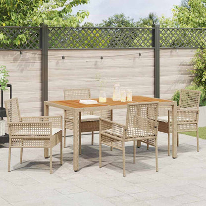 Garten Essgruppe 5 pcs Beige Poly Rattan