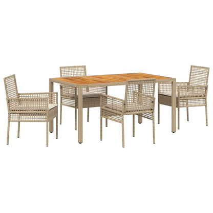 Garten Essgruppe 5 pcs Beige Poly Rattan