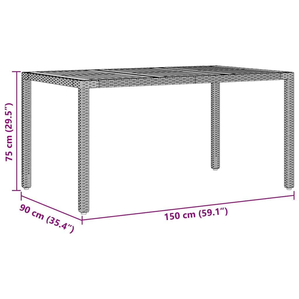 Garten Essgruppe 5 pcs Beige Poly Rattan