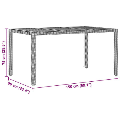 Garten Essgruppe 5 pcs Beige Poly Rattan