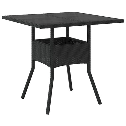 Garten Essgruppe 3 pcs Schwarz Poly Rattan