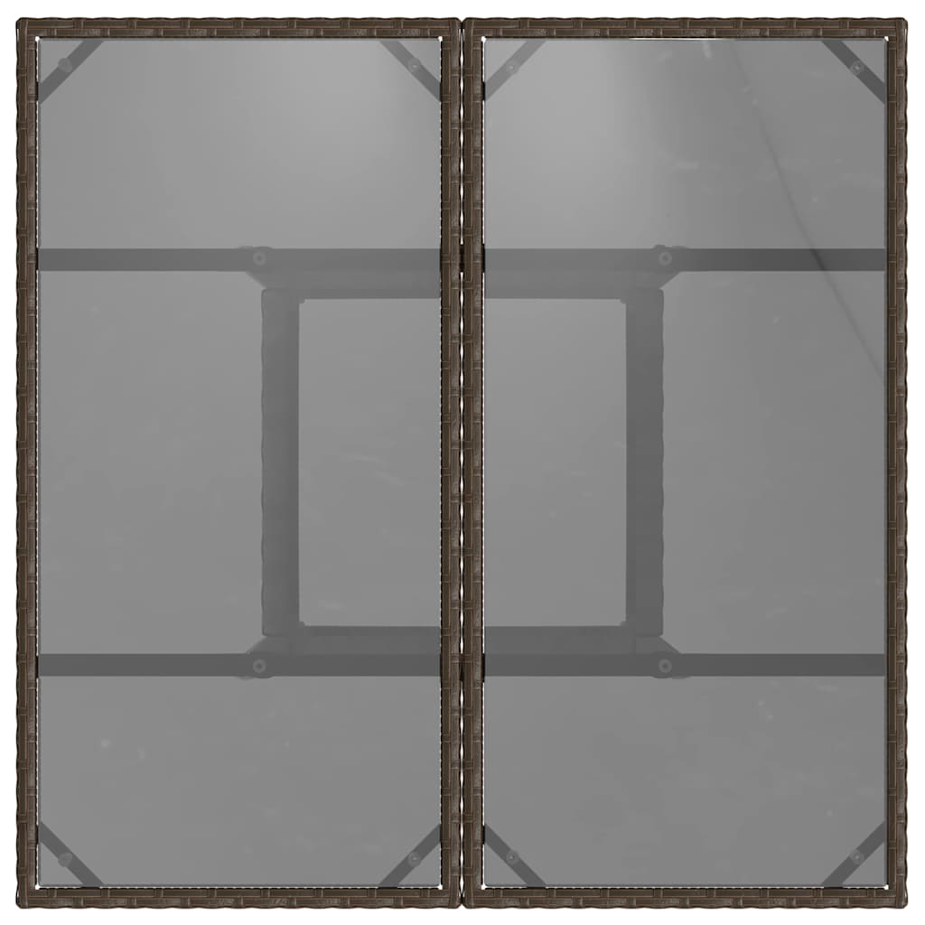 Garten Essgruppe 3 pcs Braun Poly Rattan