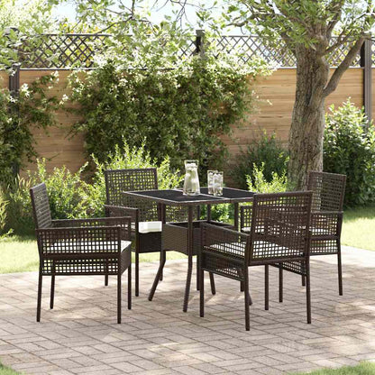 Garten Essgruppe 5 pcs Braun Poly Rattan