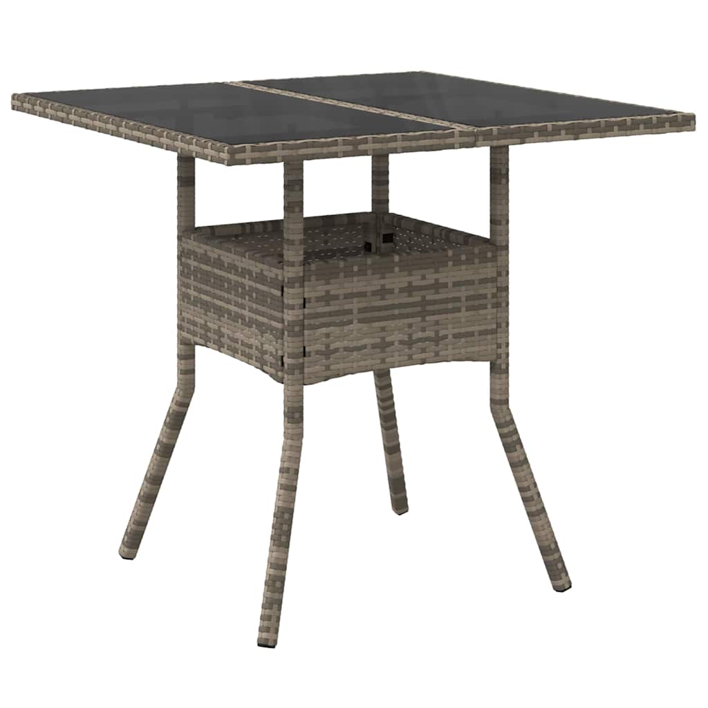 Garten Essgruppe 5 pcs Grau Poly Rattan