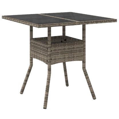 Garten Essgruppe 5 pcs Grau Poly Rattan