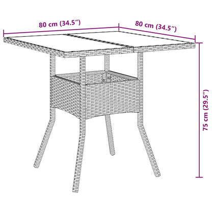 Garten Essgruppe 5 pcs Grau Poly Rattan