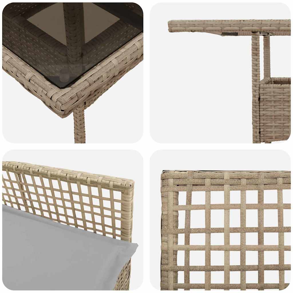 Garten Essgruppe 5 pcs Beige Poly Rattan