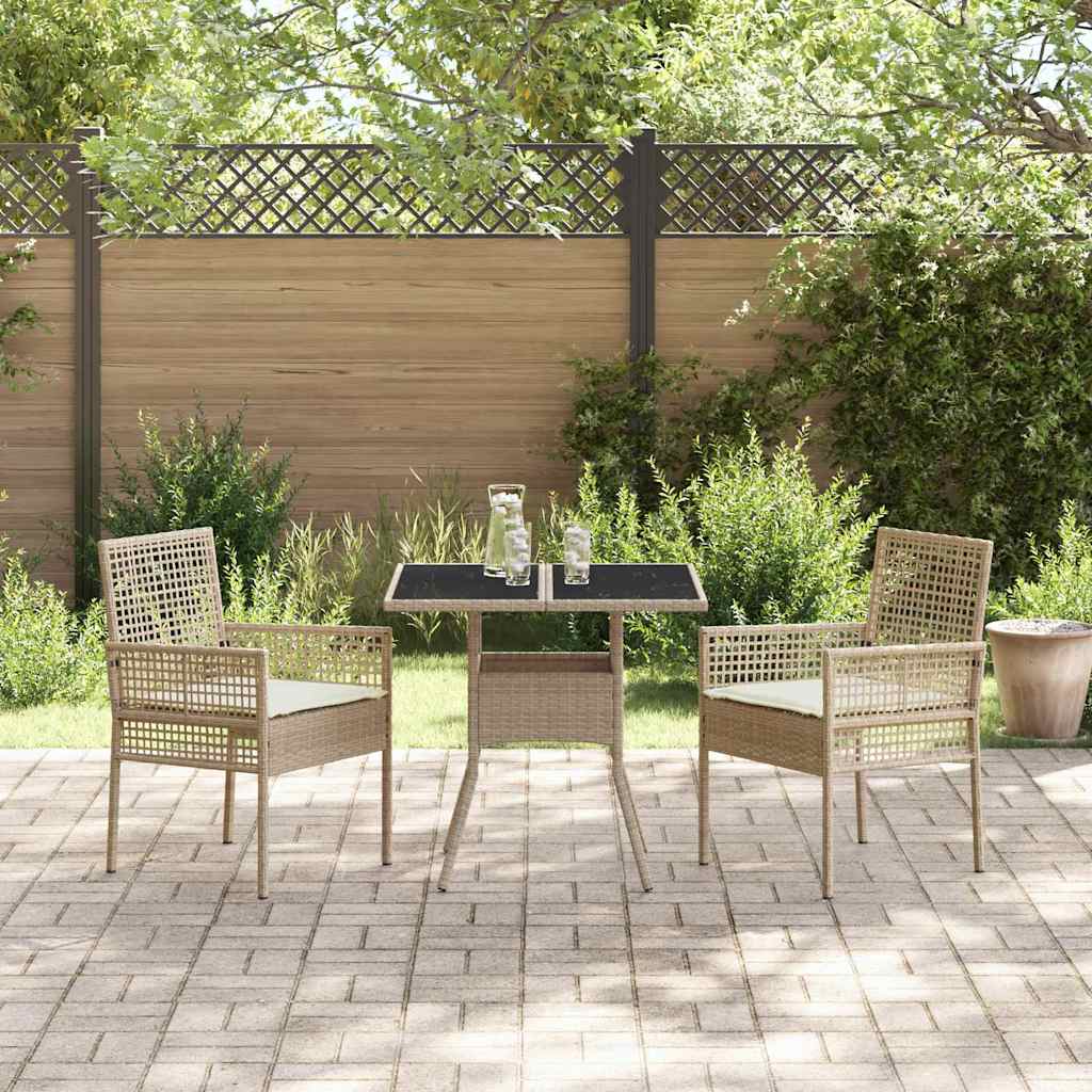 Garten Essgruppe 3 pcs Beige Poly Rattan