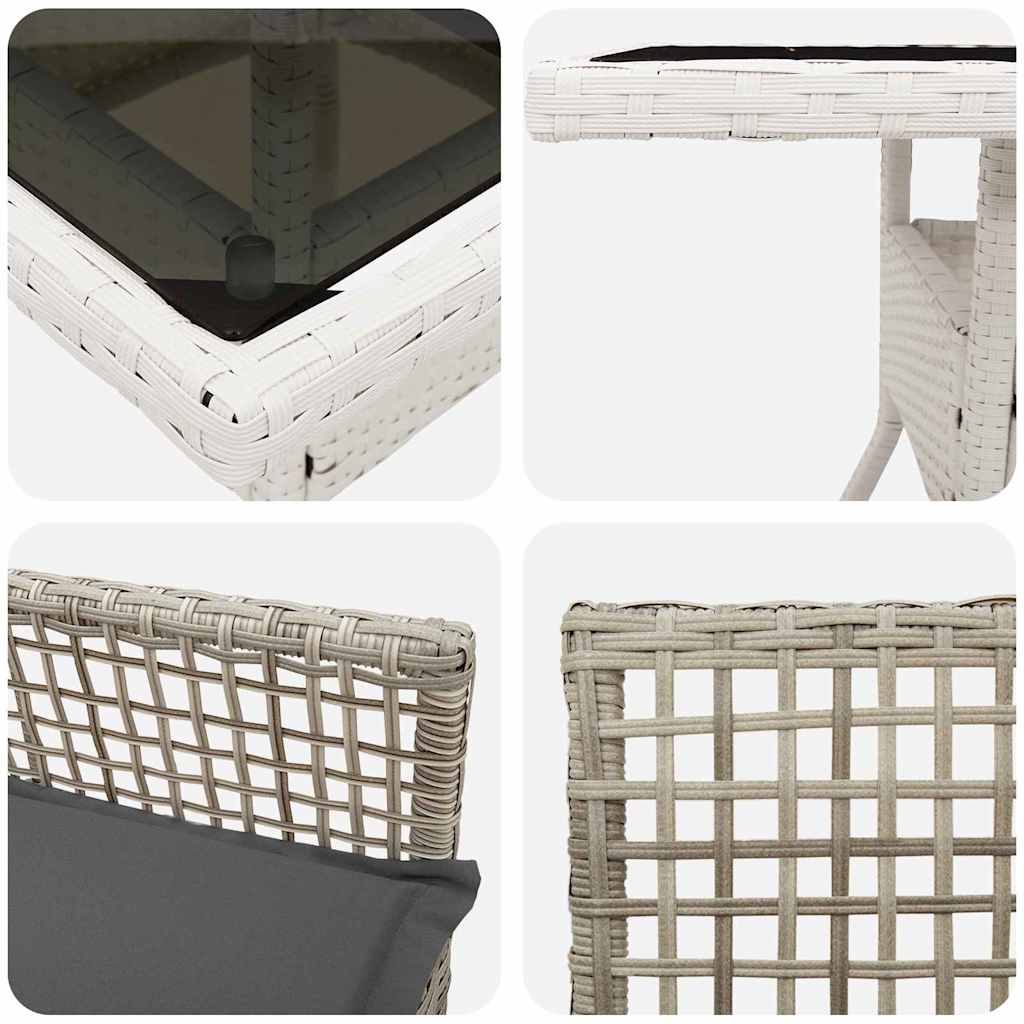 Garten Essgruppe 5 pcs Grau Poly Rattan