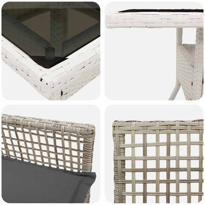 Garten Essgruppe 5 pcs Grau Poly Rattan
