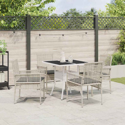 Garten Essgruppe 5 pcs Grau Poly Rattan