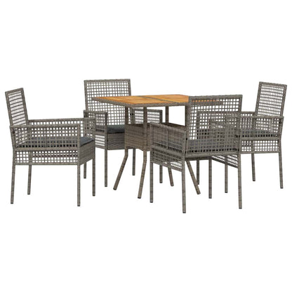 Garten Essgruppe 5 pcs Grau Poly Rattan