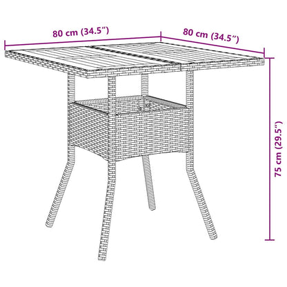 Garten Essgruppe 5 pcs Grau Poly Rattan