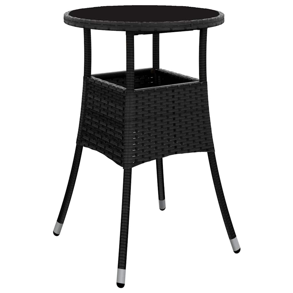 Garten Essgruppe 5 pcs Schwarz Poly Rattan