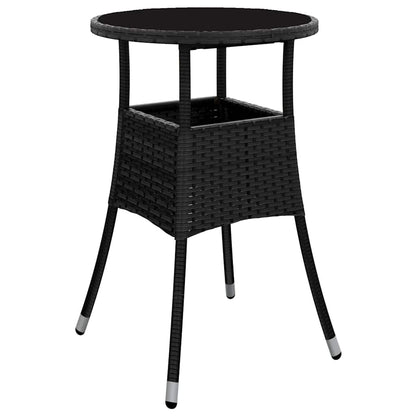 Garten Essgruppe 5 pcs Schwarz Poly Rattan