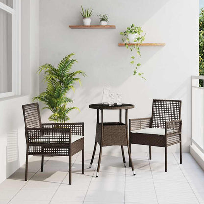 Garten Essgruppe 3 pcs Braun Poly Rattan