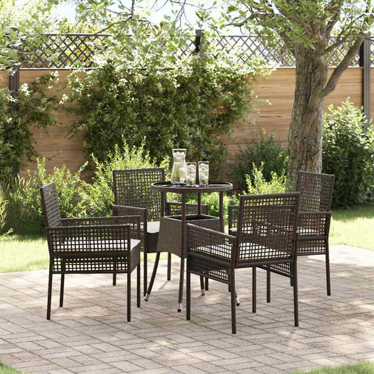 Garten Essgruppe 5 pcs Braun Poly Rattan