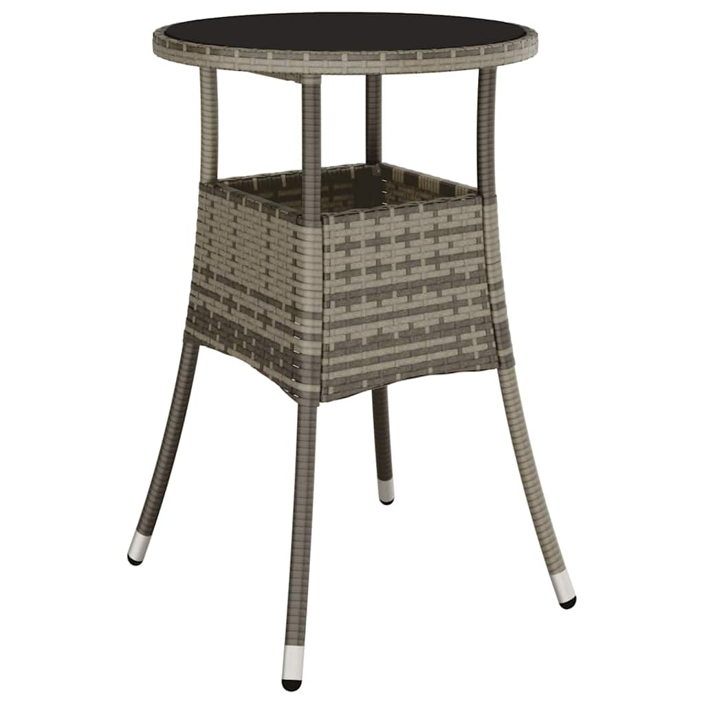 Garten Essgruppe 3 pcs Grau Poly Rattan