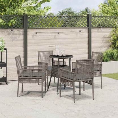 Garten Essgruppe 5 pcs Grau Poly Rattan