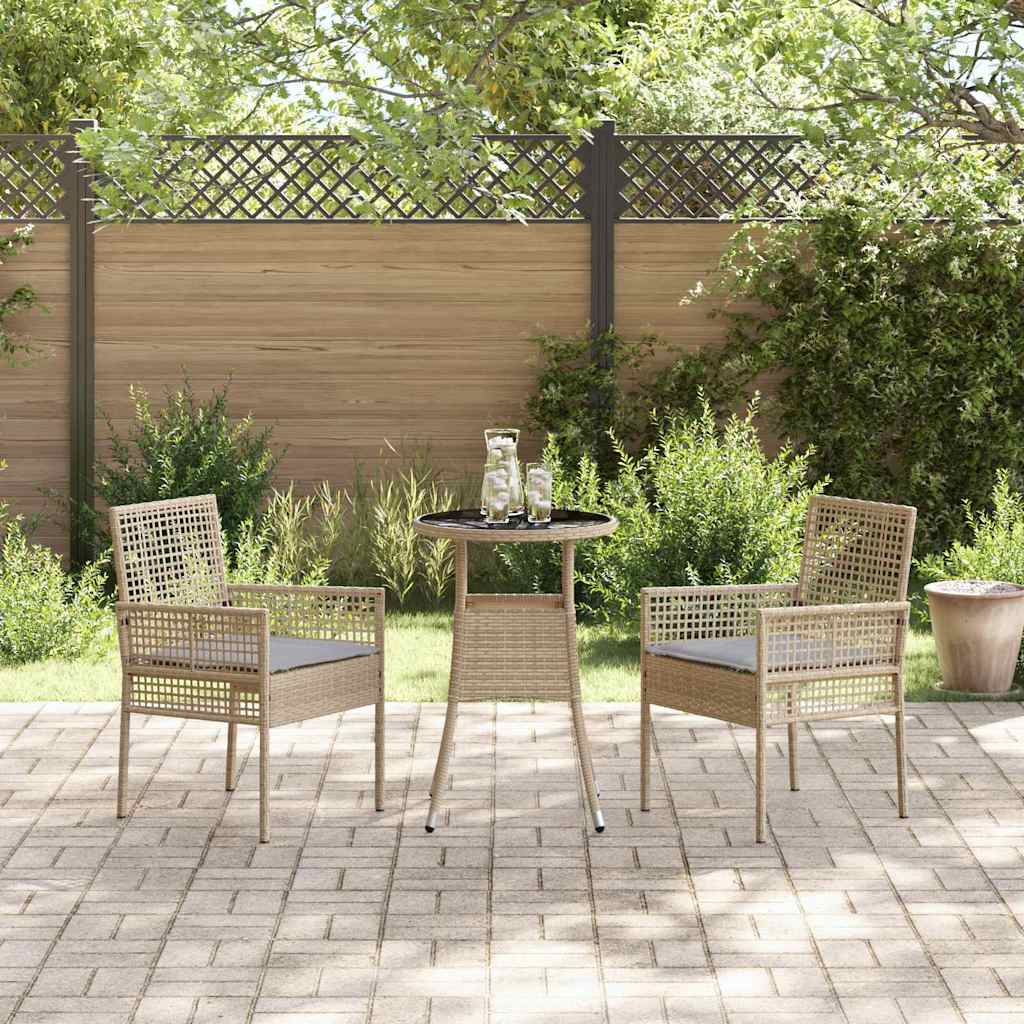 Garten Essgruppe 3 pcs Beige Poly Rattan
