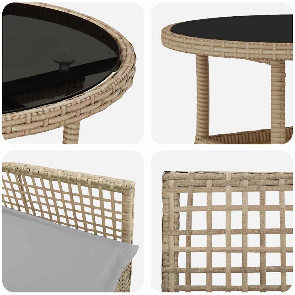 Garten Essgruppe 5 pcs Beige Poly Rattan