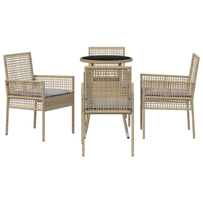 Garten Essgruppe 5 pcs Beige Poly Rattan